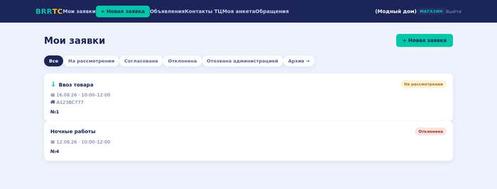 Кабинет магазина BRRTC